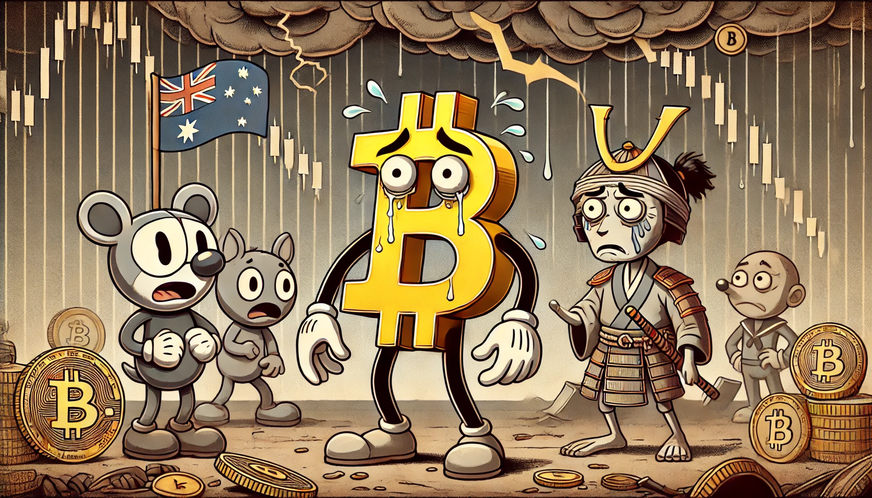 Bitcoin's Momentum Wanes, Aussie-Yen Declines Signal Broad Risk Averse Behaviours Emerging